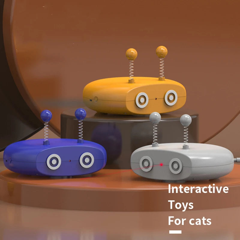 Robot eléctrico interactivo con pluma automática para gatos