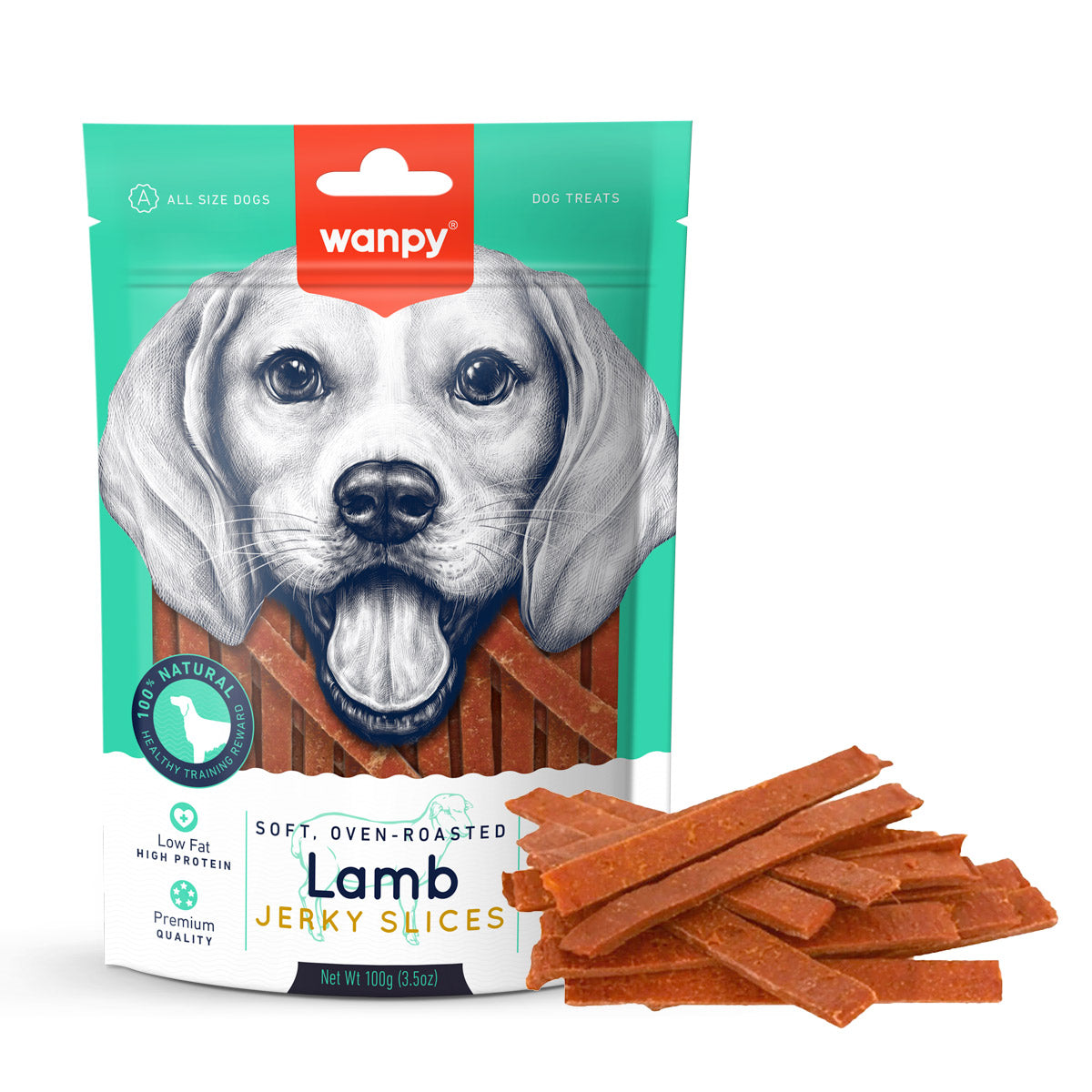 Snacks para Perro Wanpy: Lamb Jerky Slices 100g