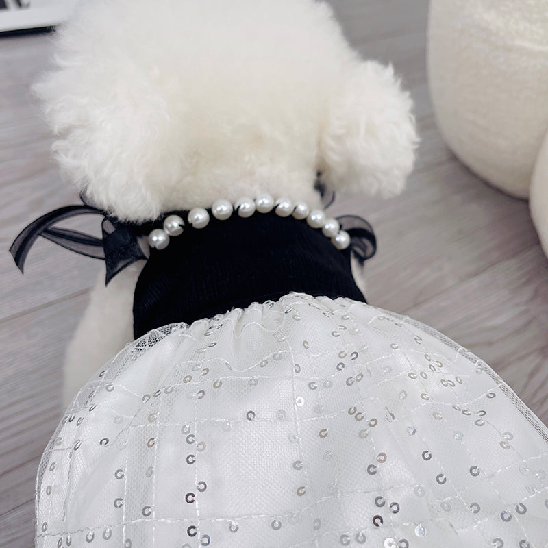 Ropa elegante con perlas para mascotas #14