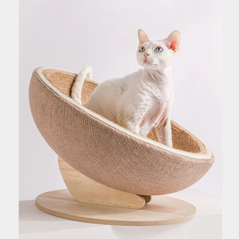 Cama rascadora para gatos con forma de cáscara de huevo