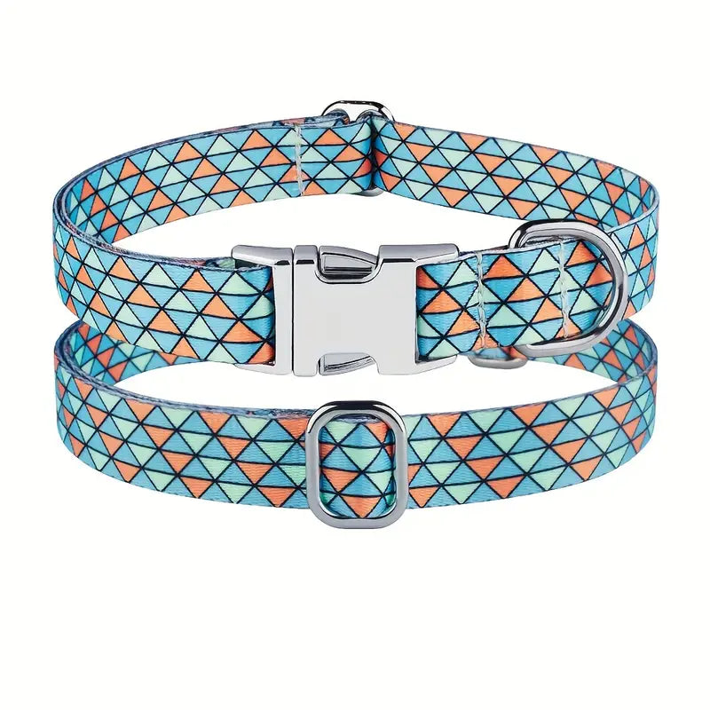 Collar estampado de acero para mascotas