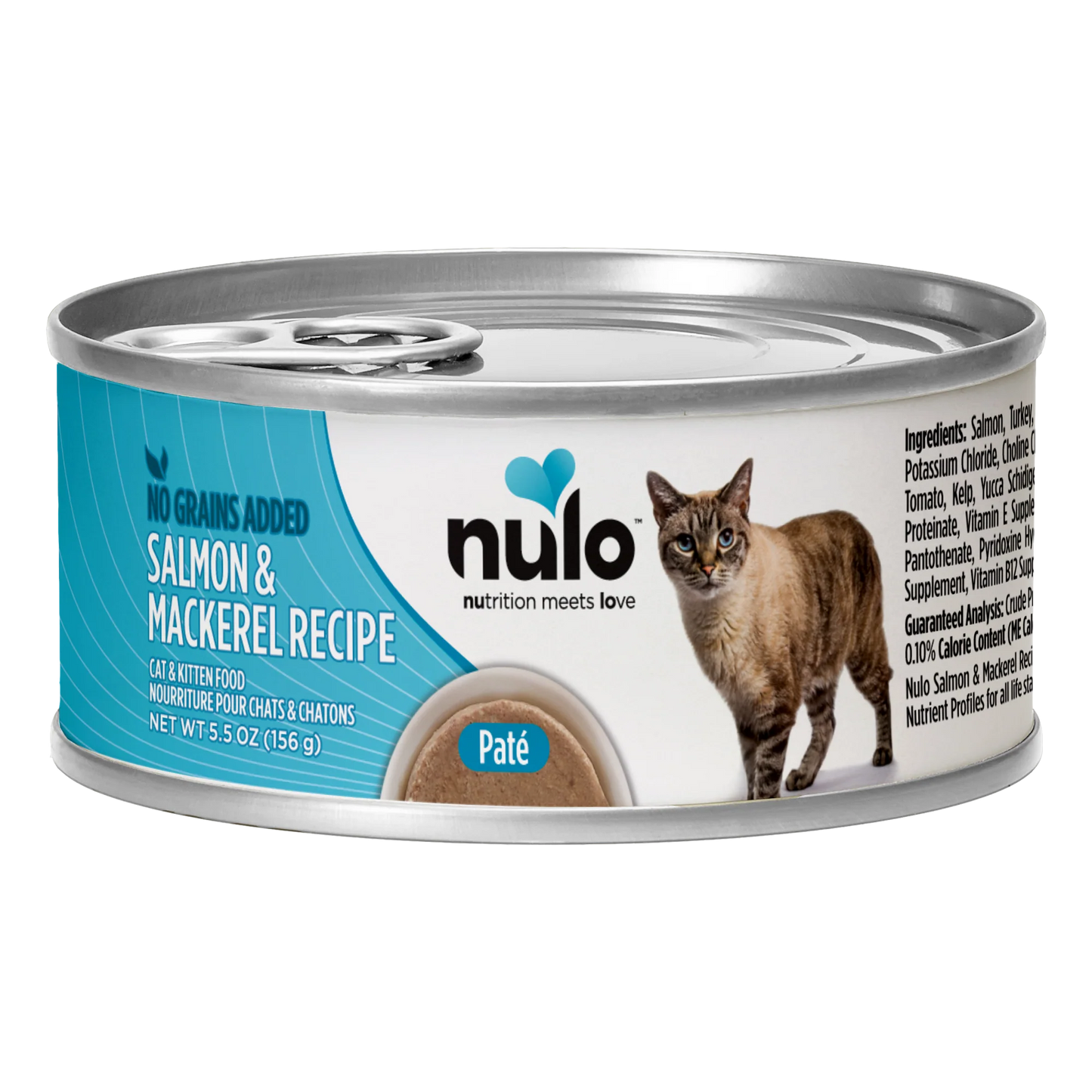 Comida Húmeda para Gato Nulo: paté de salmón y caballa 156g