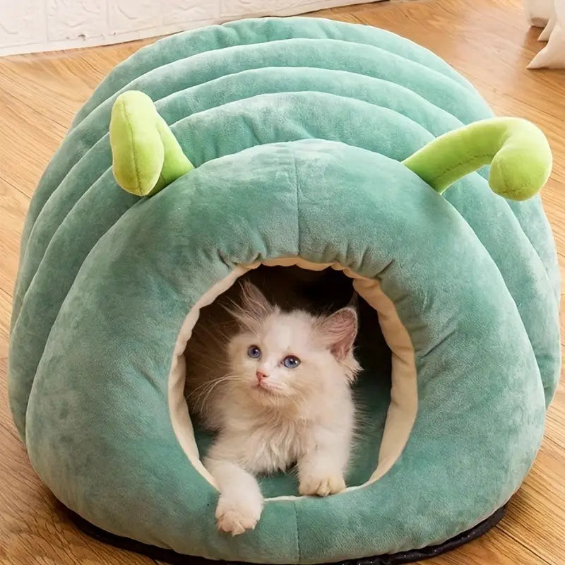 Casita acolchonada para mascotas pequeñas estilo gusano