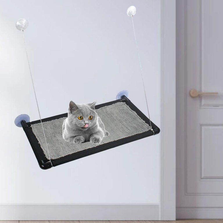 Hamaca de ventana para gatos con superficie acolchonada hasta 31kg