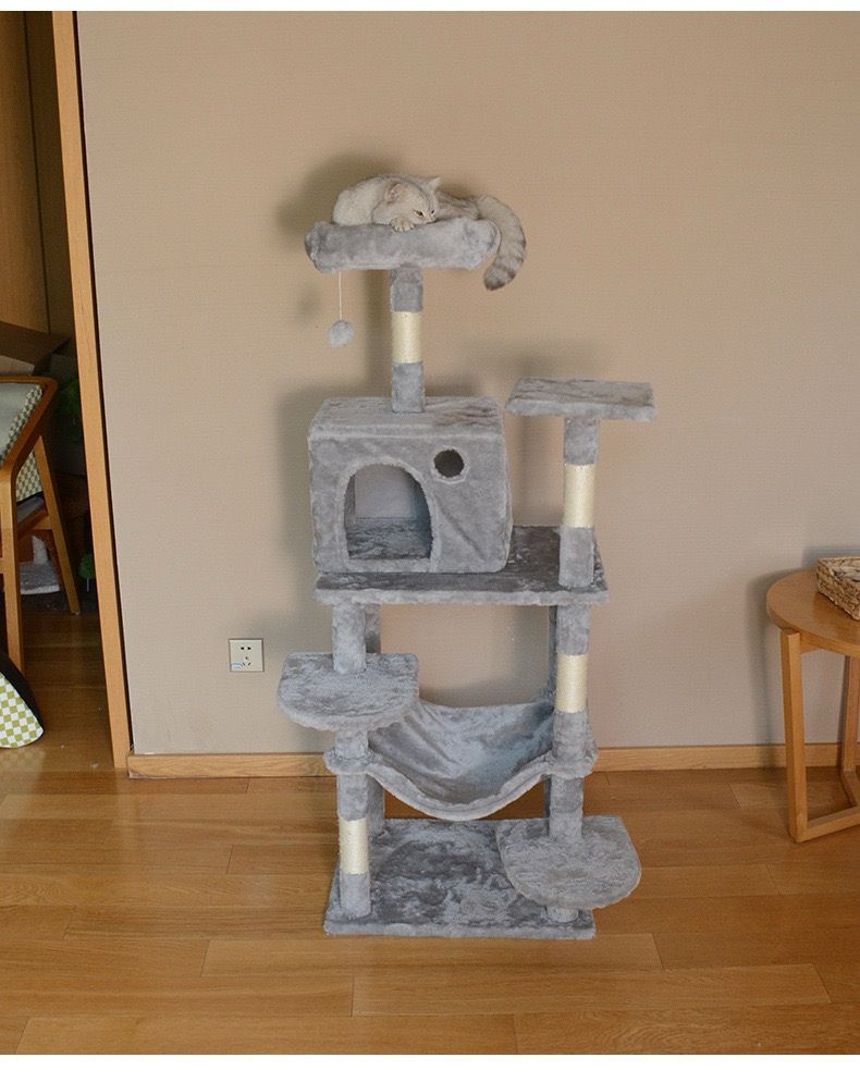 Torre rascador mediana para gato, 140cm de altura