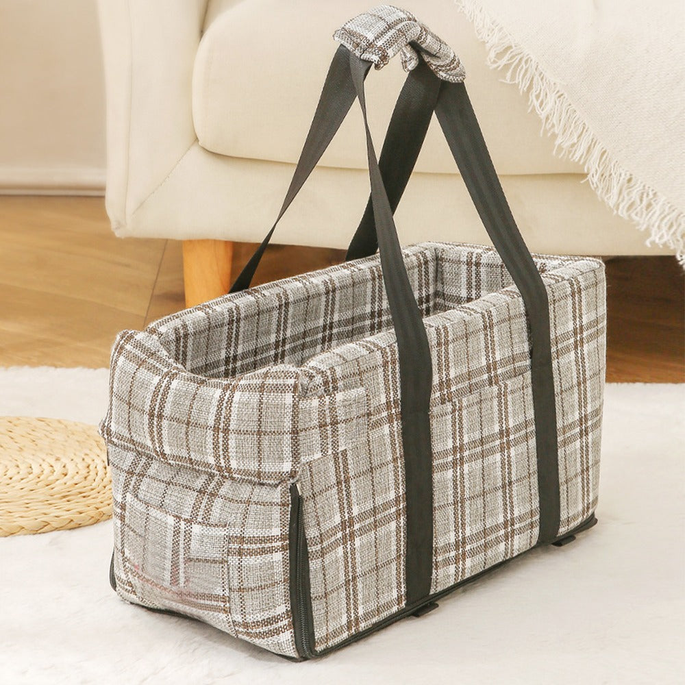 Asiento central diseño de rayas para mascotas pequeñas