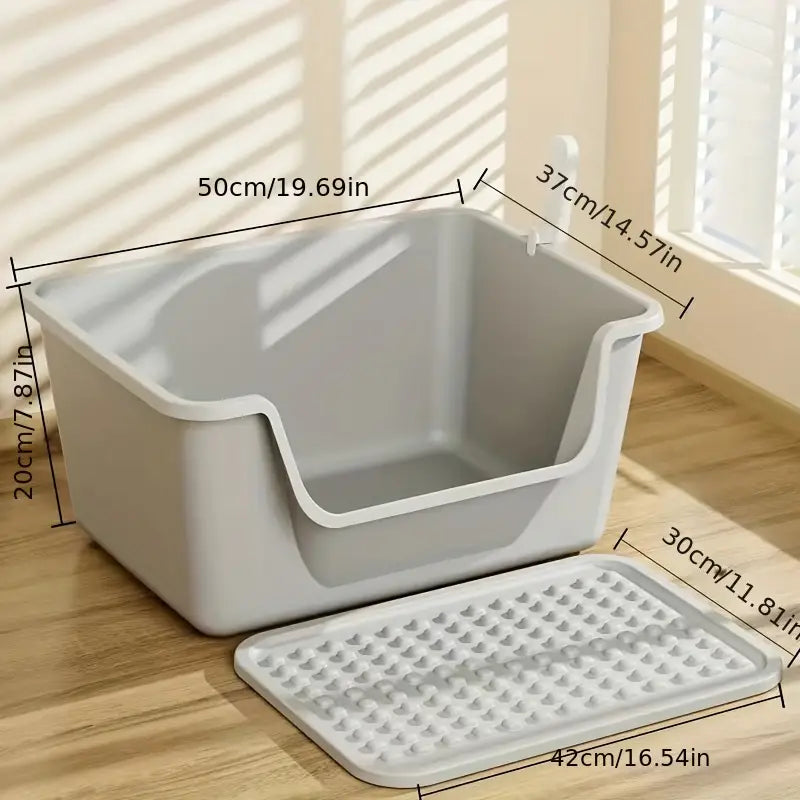 Arenero abierto para gatos con bandeja recogedora