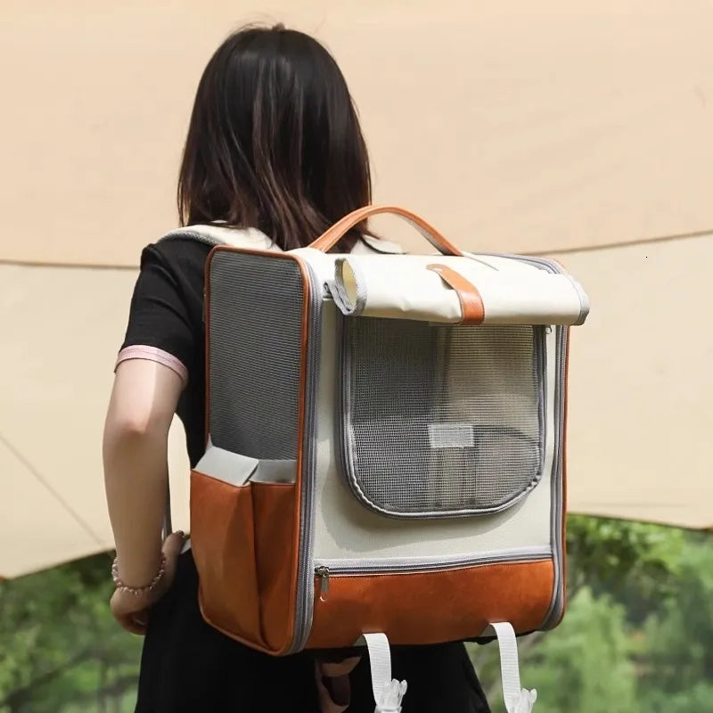 Mochila transportadora espaciosa para gatos