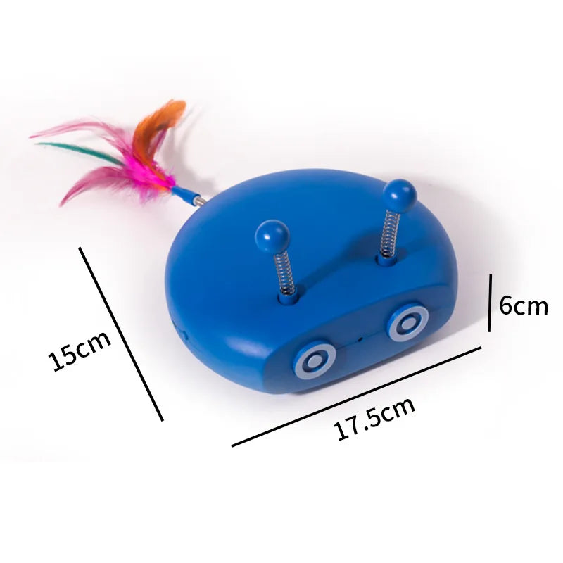 Robot eléctrico interactivo con pluma automática para gatos