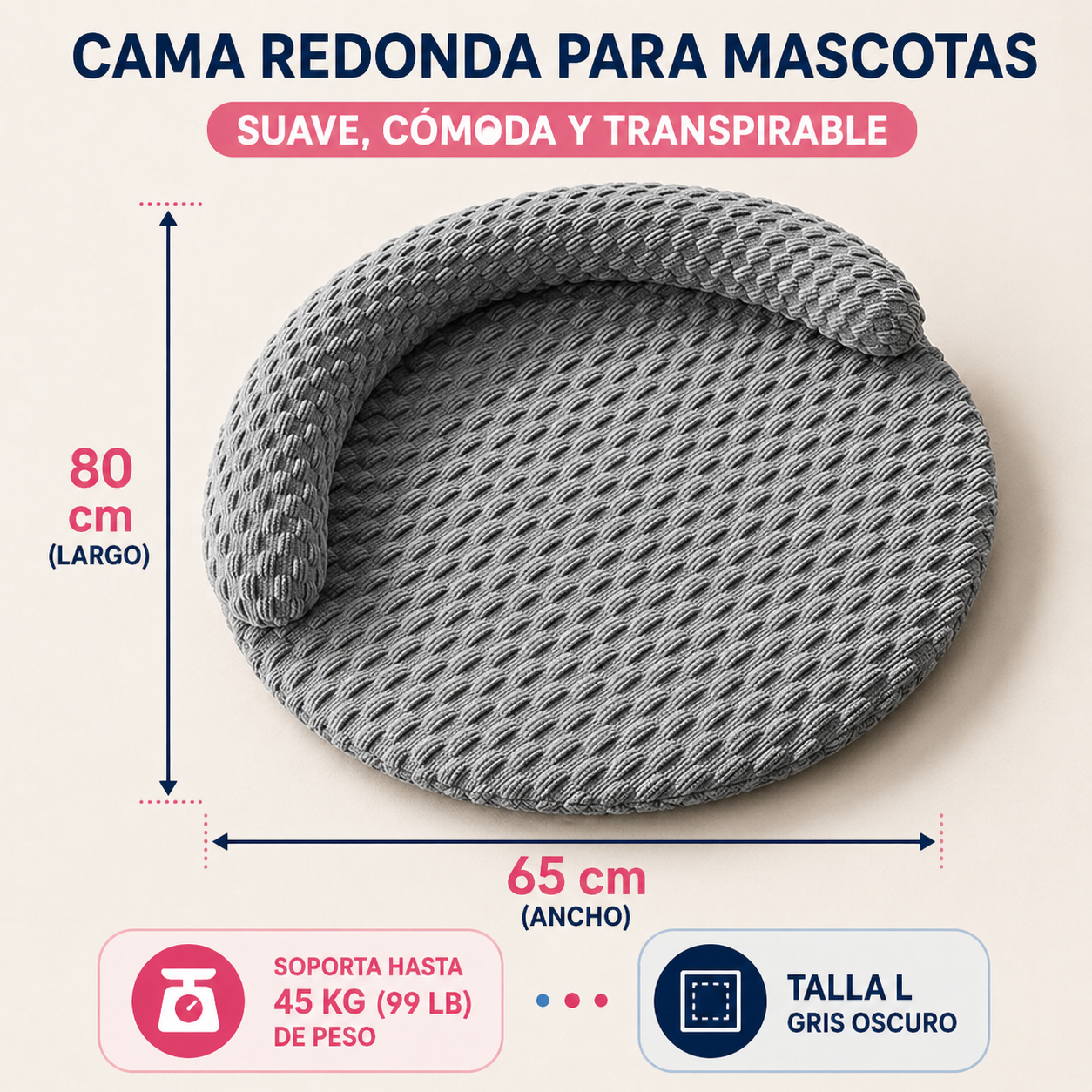 Cama redondo para mascotas pequeñas