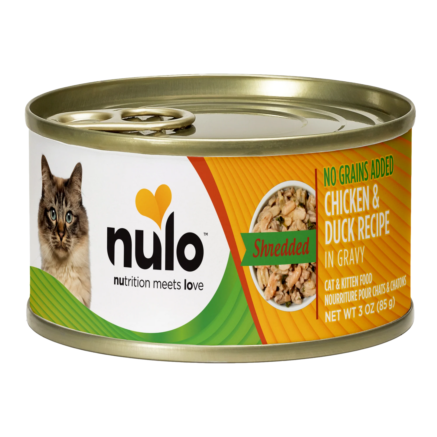 Comida Húmeda para Gato Nulo: pollo y pato desmenuzado 80g