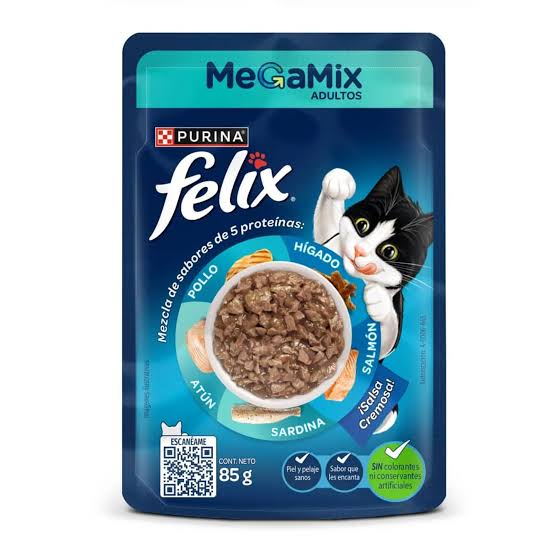 Comida Húmeda para Gato Purina: Felix, Sobre, Megamix 85gr