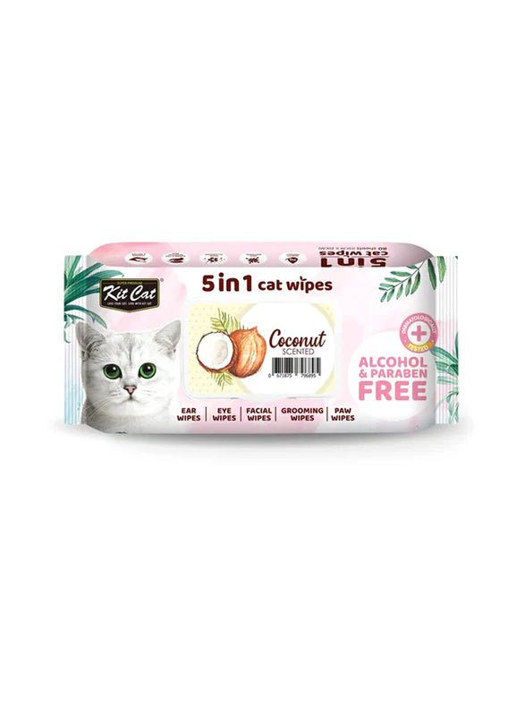 Toallitas húmedas para gato 5 en 1