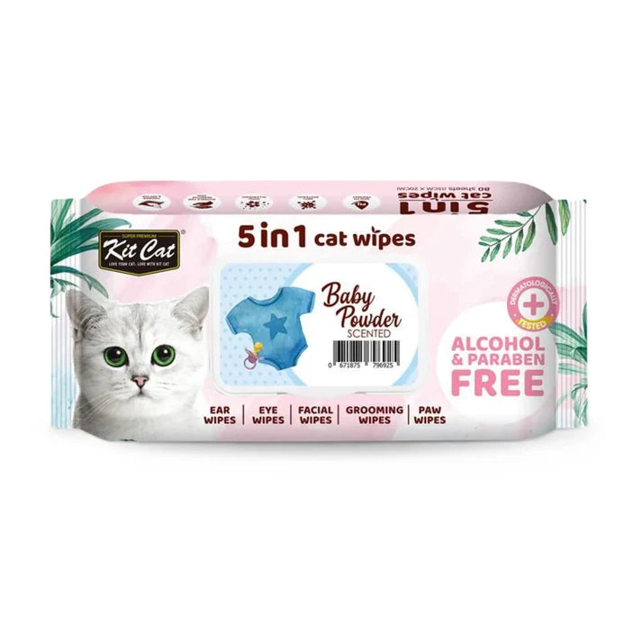 Toallitas húmedas para gato 5 en 1