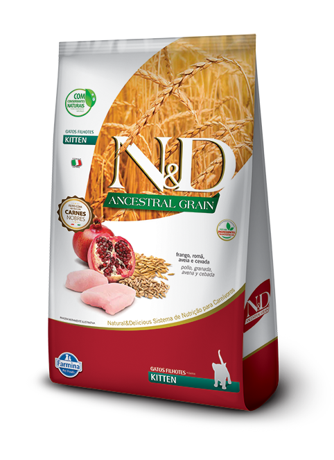 Comida para Gato Farmina: N&D, Ancestral Grain, Kitten, Pollo