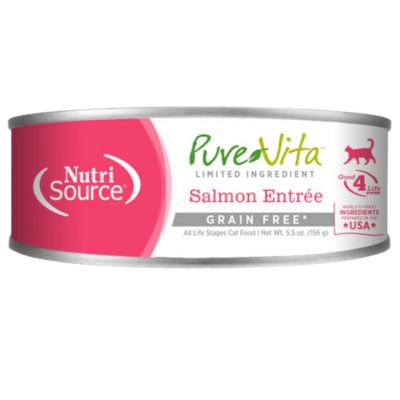 Comida Húmeda para Gato Nutri Source: Pure Vita, Lata sabor a salmón 156g GRAIN FREE