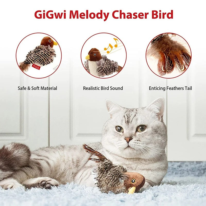 Juguete para gatos de pajaro con sonido