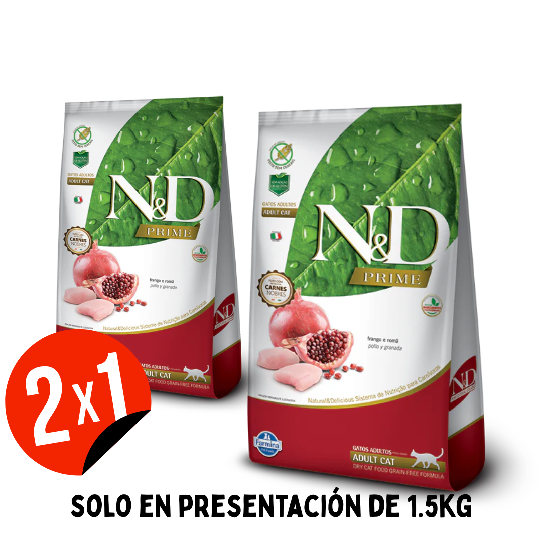 Comida para Gato Farmina: N&D Prime, Adulto, Pollo y Granada