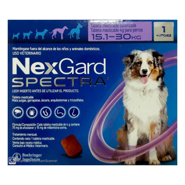 Antiparasitario externo e interno Nexgard Spectra: 15.1-30kg