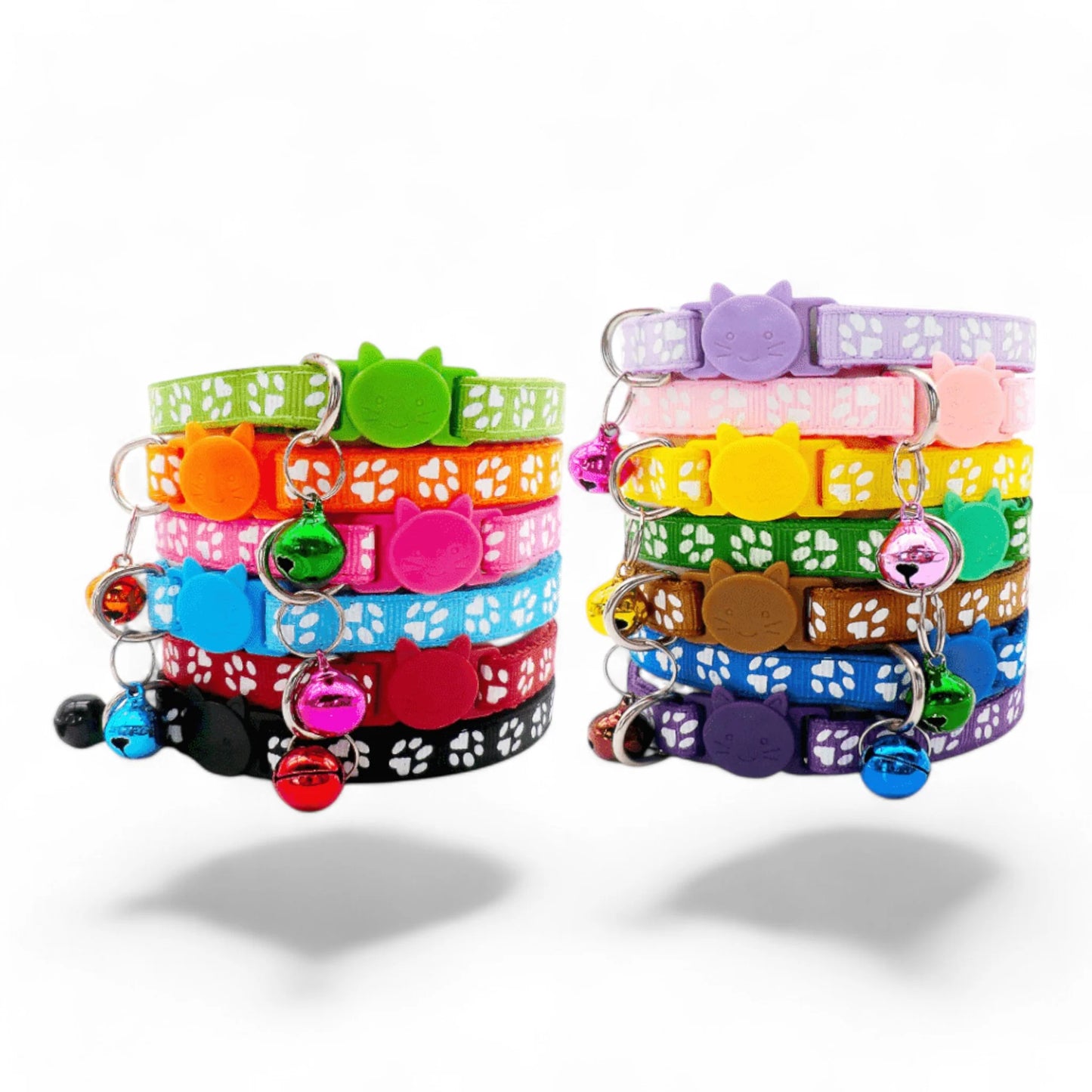 Collar con cascabel para gatos, colores variados