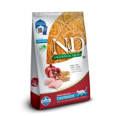 Comida para Gato Farmina: N&D, Ancestral Grain, Adulto castrado