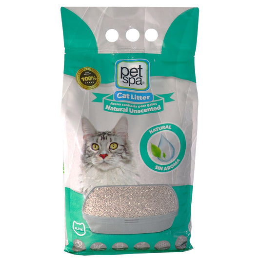 Arena para gatos pet spa sin olor 4.7kg
