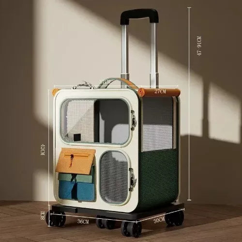 Maleta transportadora con ruedas para mascotas (Dos colores)