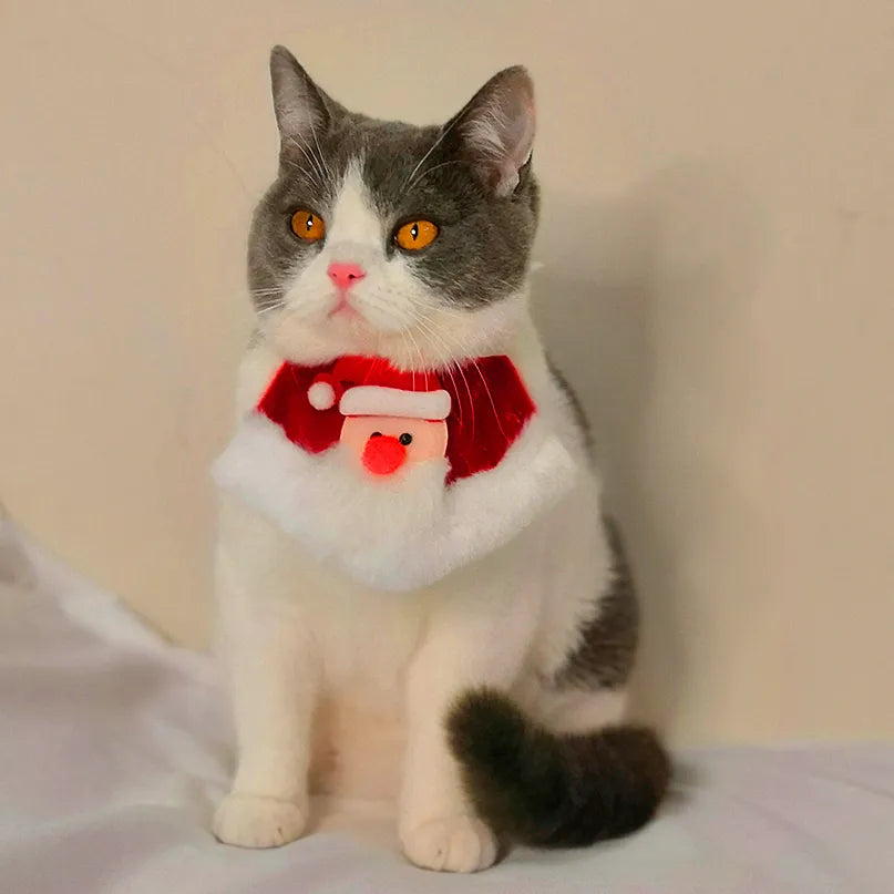 Bandanas navideñas de terciopelo para mascotas (Santa)