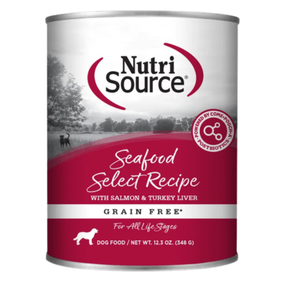 Comida Húmeda para Perro Nutri Source: Lata, Salmón y Pavo GRAIN FREE 368gr