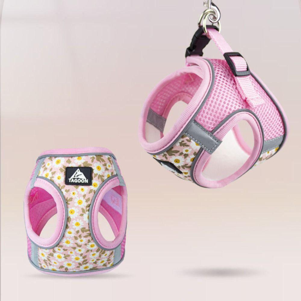 Chaleco de malla con estampado floral para gato