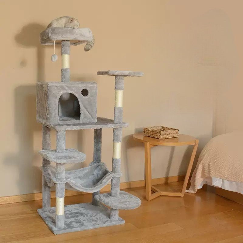 Torre rascador mediana para gato, 140cm de altura