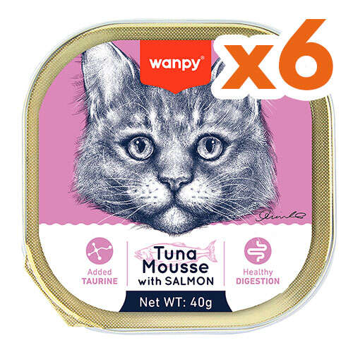 Snacks para Gatos Wanpy: Tuna Mousse con Salmón 40g