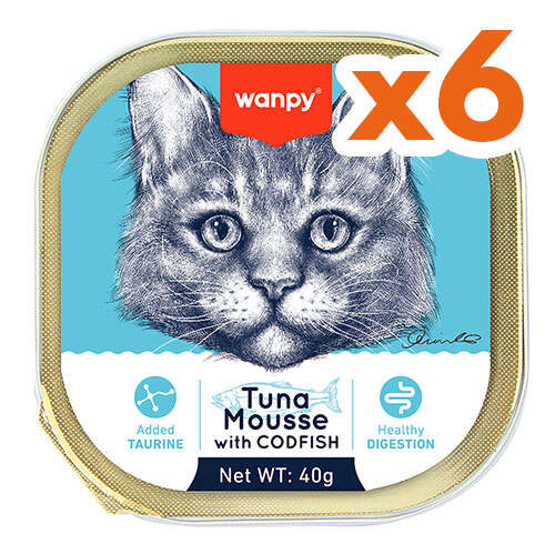Snacks para Gatos Wanpy: Tuna Mousse con Bacalao 40g