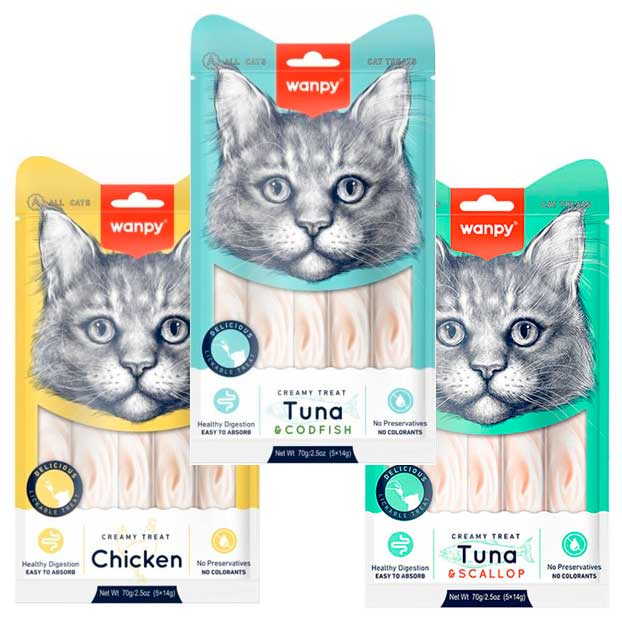 Alimento húmedo y snacks para gatos
