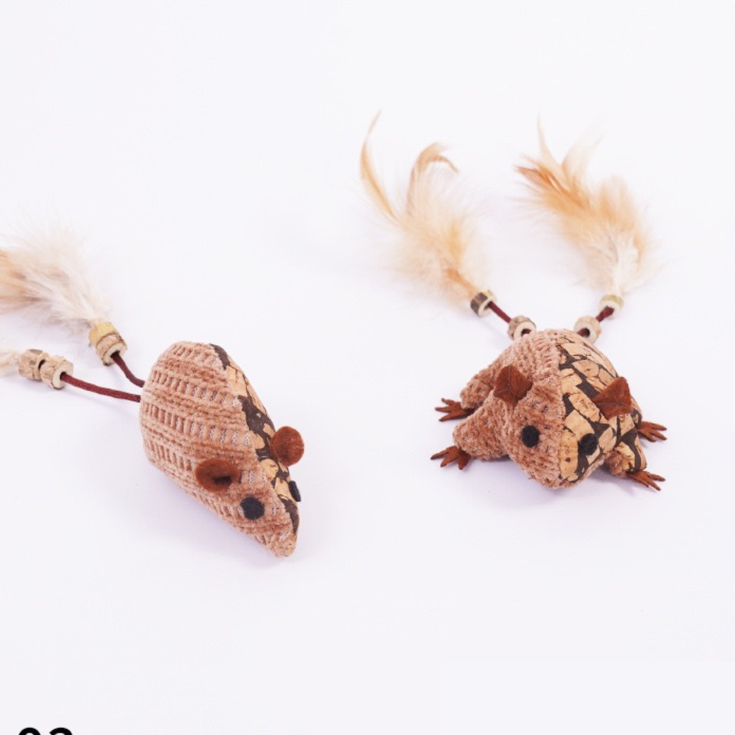 Juguete para gatos forma animales con plumas y olor a catnip