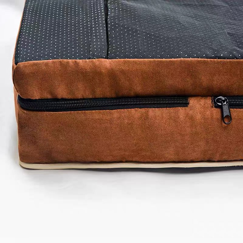 Cama para perros modelo M20 chocolate con forro lavable