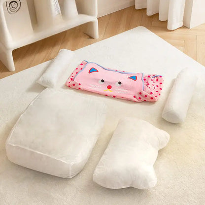 Sofá cama rosa con funda lavable