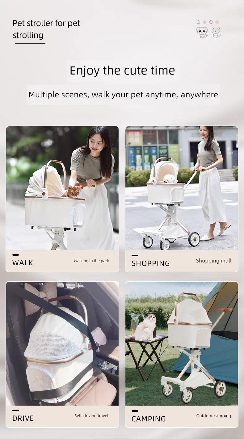 Coche para mascotas 311 blanco (Hasta 15kg)