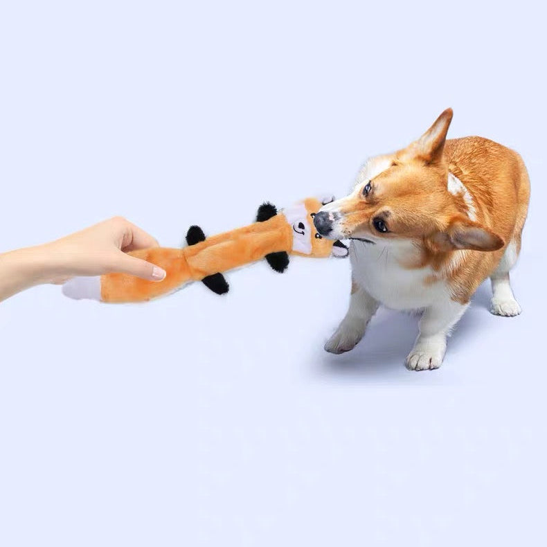 Juguetes de peluches variados para perros