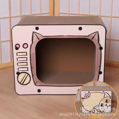 Rascador de cartón para gatos modelo televisión