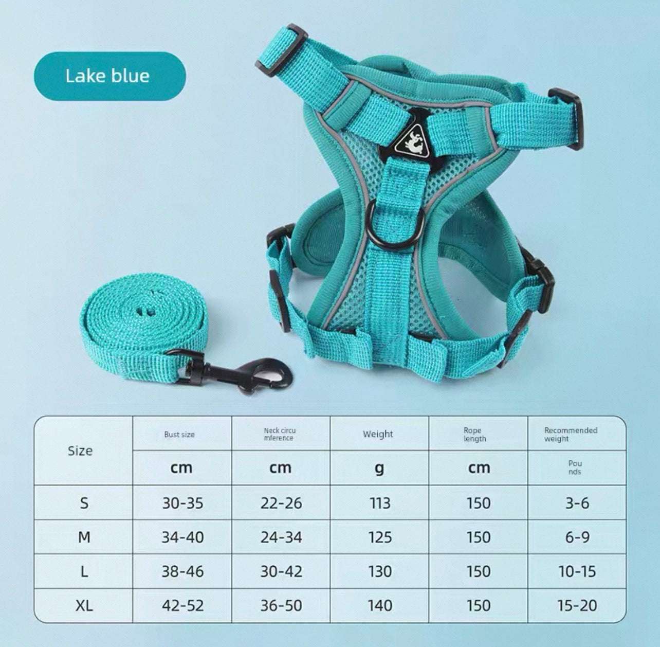 Pechera ajustable para perros pequeños de malla reflectante