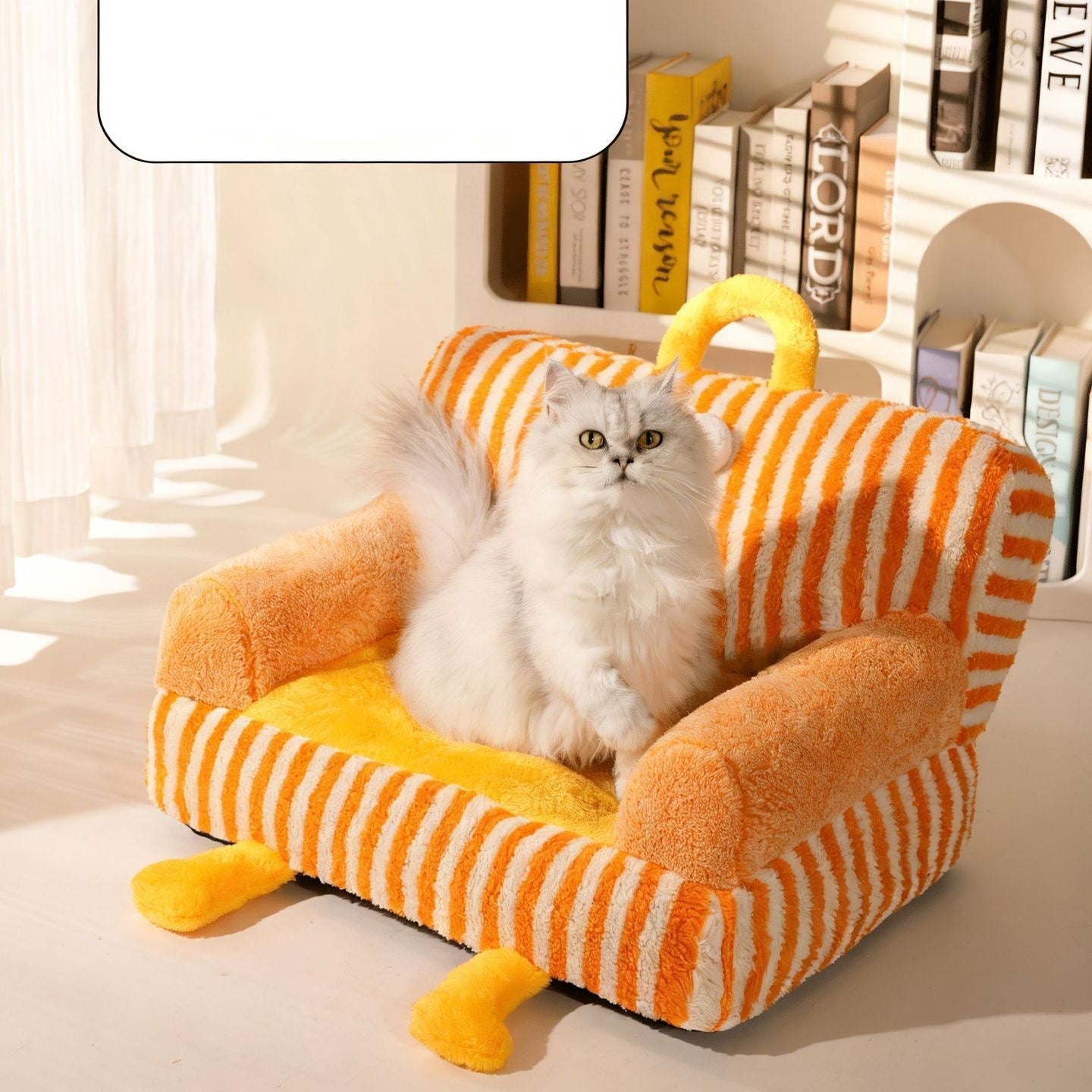 Sofá para mascotas lavable naranja (Tamaño L 62x43cm)