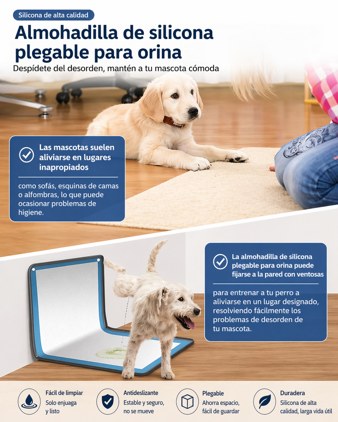 Alfombra para pads plegable de silicona