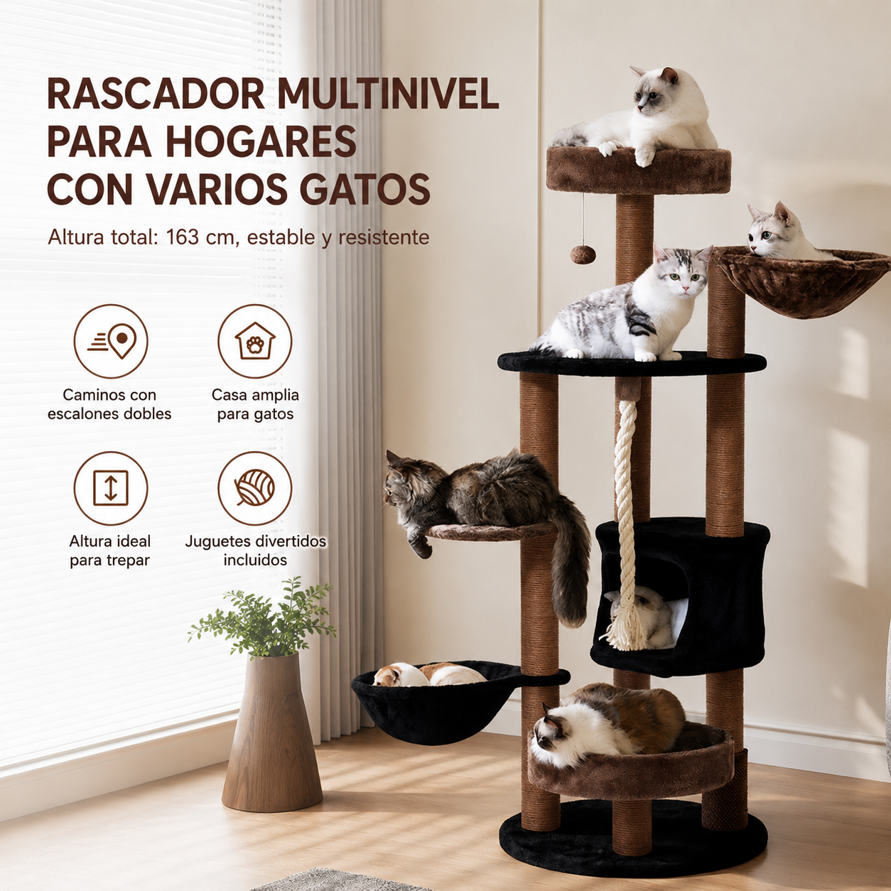 Torre de gato AQ082 Gris oscuro