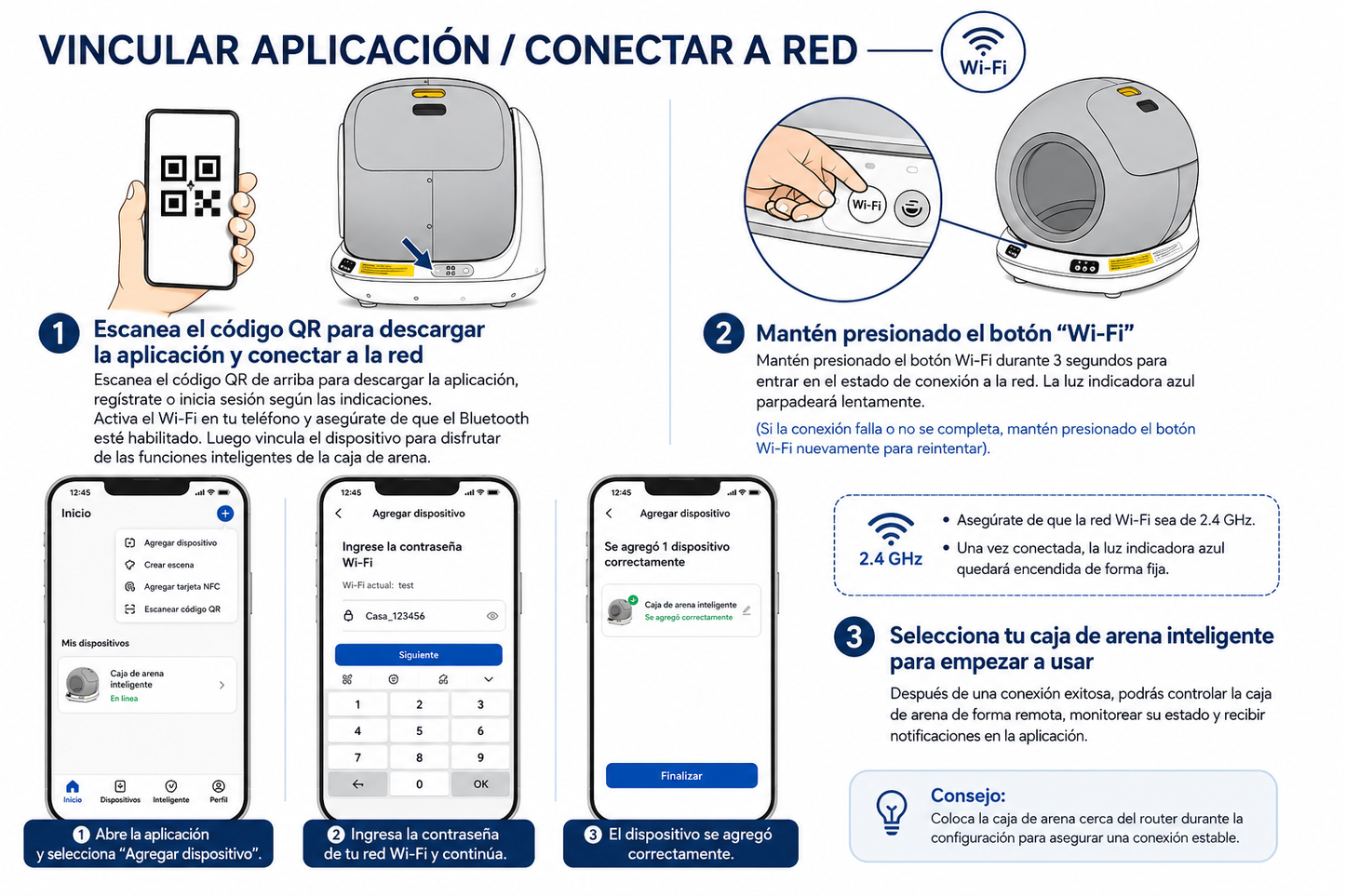 Arenero cerrado automático para gatos