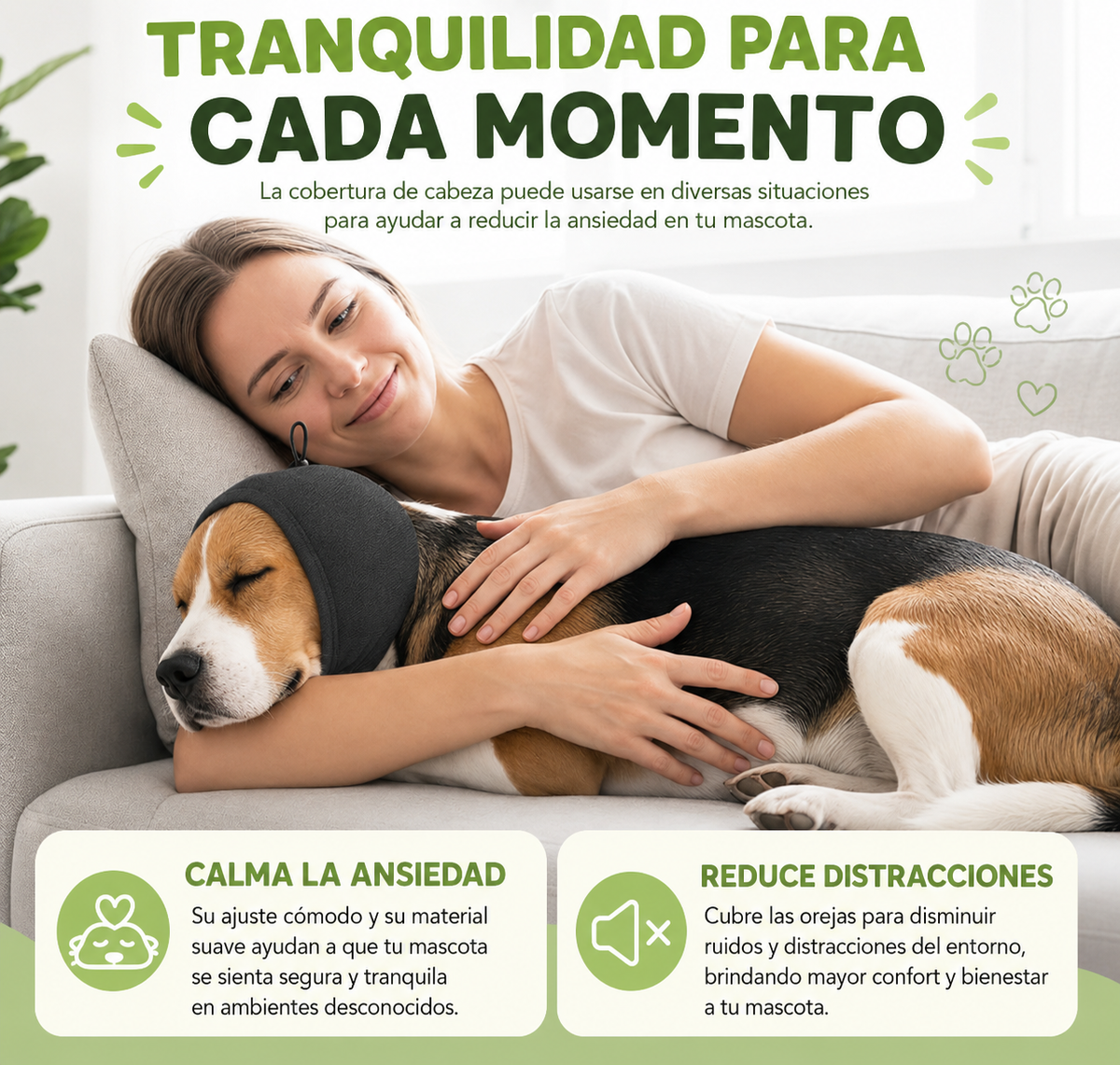 Tapa orejas calmantes para perros
