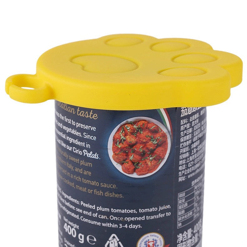 Tapa de lata de goma forma de huellita