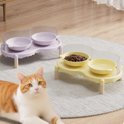 Comedero doble de ceramica anti salpicadura