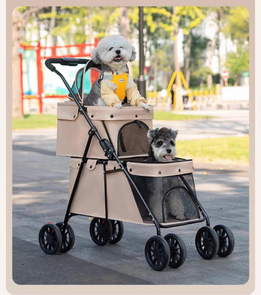 Coche doble para mascotas (Soporta hasta 24kg) Modelo Nakebella