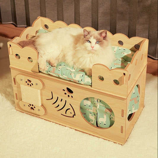 Camarote de madera para mascotas